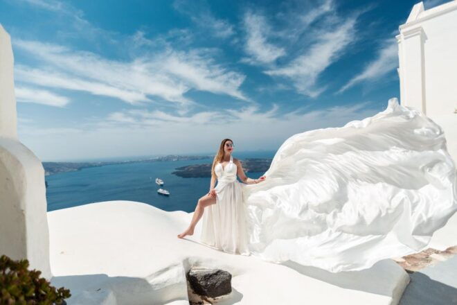Photoshoot in Santorini With Flying Dress - Offer Details