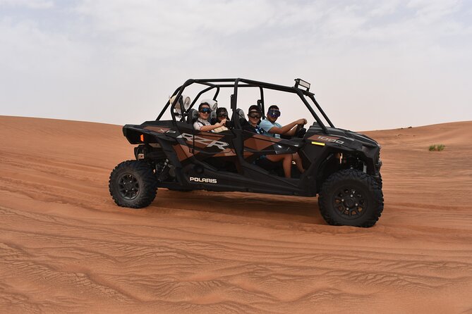 Polaris RZR 1000cc Self Drive 4 Seats Camel Ride and Sandboarding - Common Questions