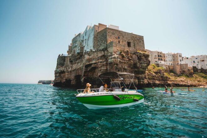 Polignano a Mare: Private Speedboat Cave Trip With Aperitif - Experience Description