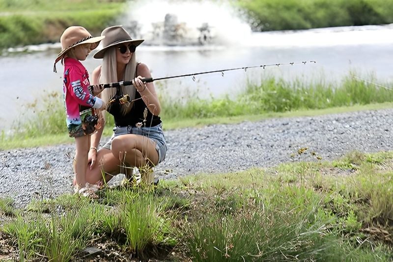 Pond Fishing and Farm Experience in Cairns - Barramundi fishing with a farm-side lesson