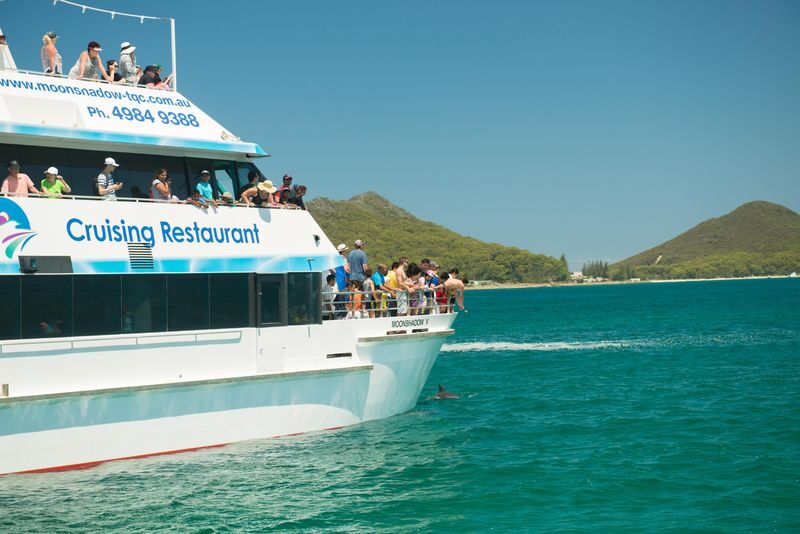 Port Stephens: Dolphin Discovery Cruise - Leaving Nelson Bay for the bay