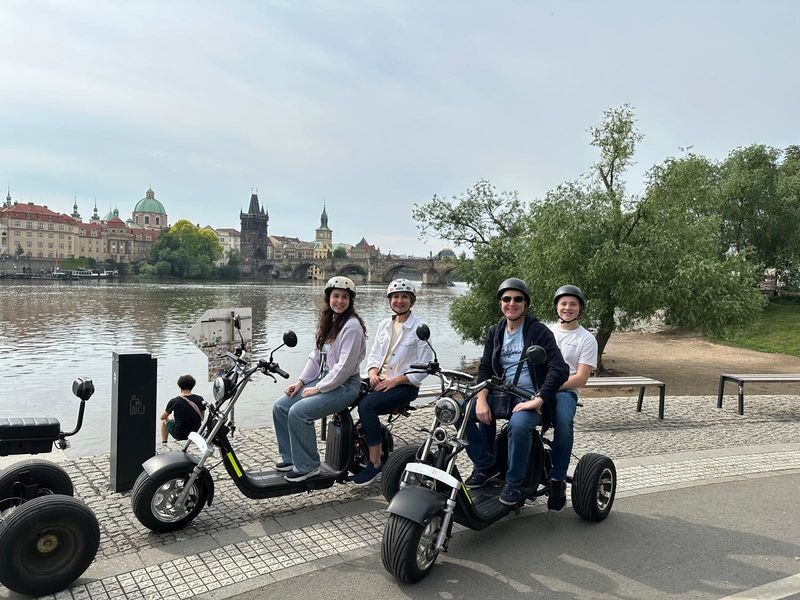 Prague: Amazing Trike Harley Viewpoint Tour with a live guide - Letná Park: rooftops and spires from above