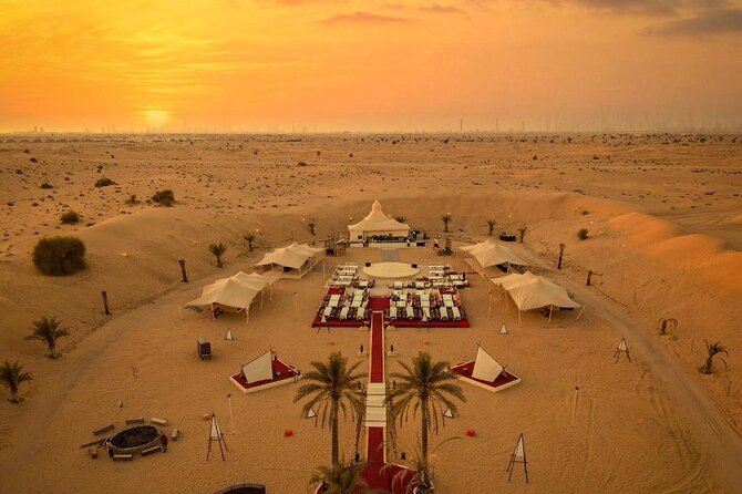 Premium Desert Safari, Live BBQ Dinner, Sandboarding & Camel Ride (Private Car) - Traditional Desert Camp and Live Entertainment