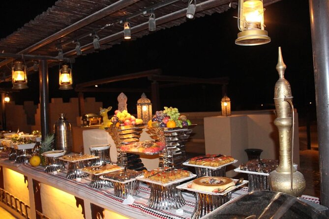 Premium Desert Safari, Live BBQ Dinner, Sandboarding & Camel Ride (Private Car) - Delectable BBQ Buffet Dinner