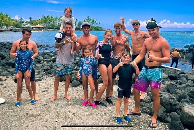 Premium group surf lessons- Konas Best Surf Lessons - The Location: Kahaluu Beach Park