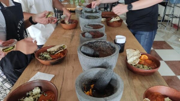 Prepare an Oaxacan Mole by a Traditional Cook. - Preparing Oaxacan Mole