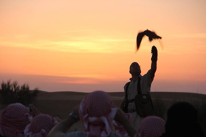 Private Desert Safari With Private Falcon Show With Sunset Setup Experience - Sunset Setup for a Magical Evening