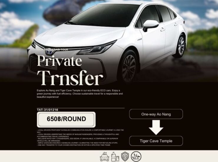 Private Eco-Transfer: One-way Ao Nang - Tiger Cave Temple - Experience Highlights