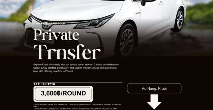 Private Eco-Transfer: One-way AoNang, Krabi - Phuket - Service Details