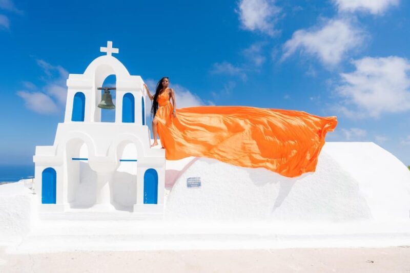 Private Flying Dress Photoshoot Santorini With Pickup - The Value of the Experience