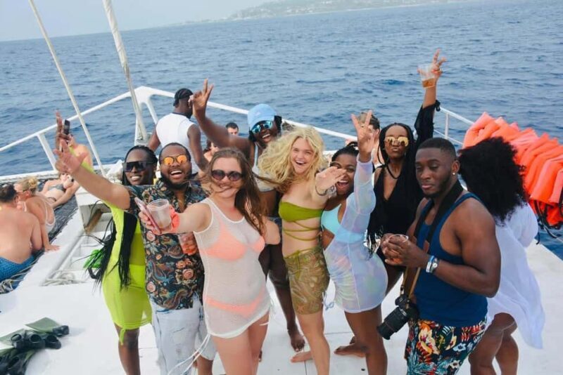 Private: Punta Cana Catamaran & Snorkel Adventure - Enjoying the Onboard Meal and Refreshments