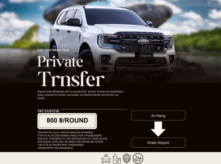 Private SUV-Transfer: One-way Ao Nang - Airport, Krabi - Efficient and Safe Transfers