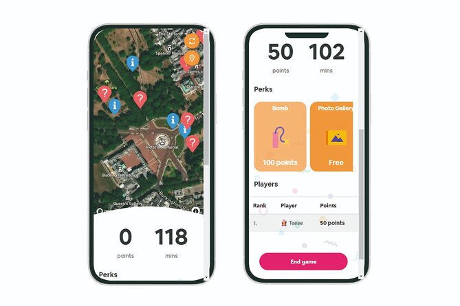 Private Treasure Hunt Using Mobile Phones in Buckingham Palace - Game Overview and Details