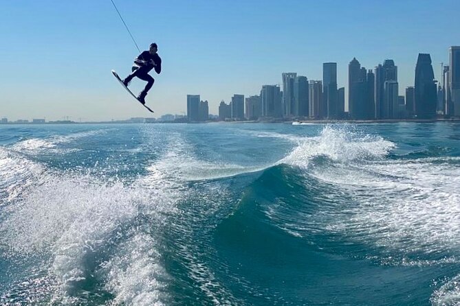 Private Wakesurfing or Wakeboarding Along Dohas Skyline - Safety Measures and Equipment Provided