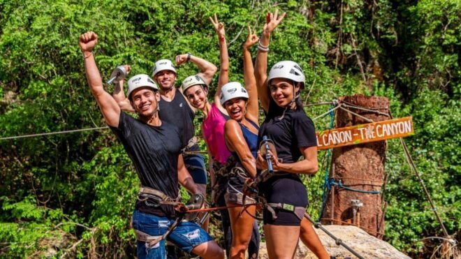 Puerto Vallarta: Combo Canopy River RZR, ZipLine and Mules - Seasonal Waterfall Swim