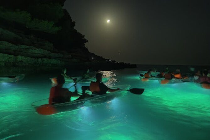 Pula Cave Sunset and Night Tour in Transparent Kayak - The Magic of LED-Illuminated Underwater Views
