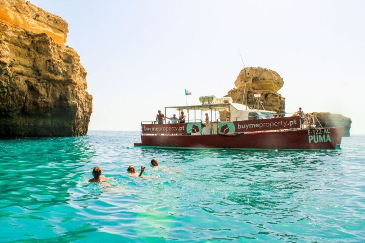 Quarteira: Benagil Cave Guided Catamaran Day Cruise & Drink - Experience
