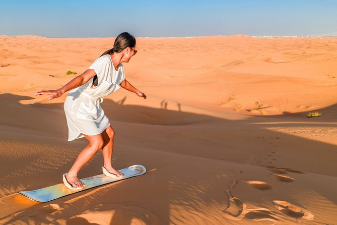 Red Dunes Desert Safari, Sand Board, Camel Ride With BBQ Dinner in Premium Camp - Adventure Activities in the Lehbab Desert