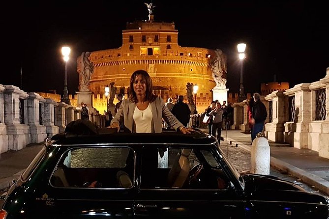 Rome Ancient Tour by Night in Mini Vintage Cabriolet With Drink - Common Questions