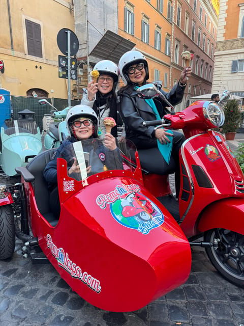 Rome in Vespa 90 min Vespa Sidecar PrivateTour with Gelato - FAQ
