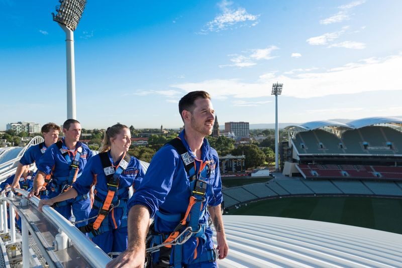 RoofClimb Adelaide Oval Experience - The view, the Lean Out and the rooftop seats