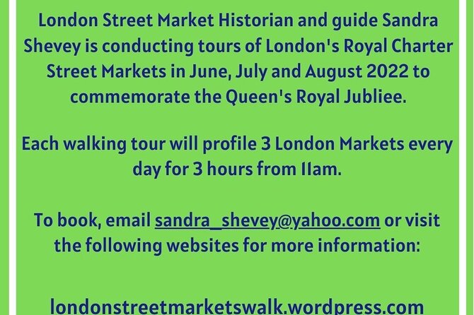 Royal Charter London Street Markets Walk - Historical Background of Londons Street Markets