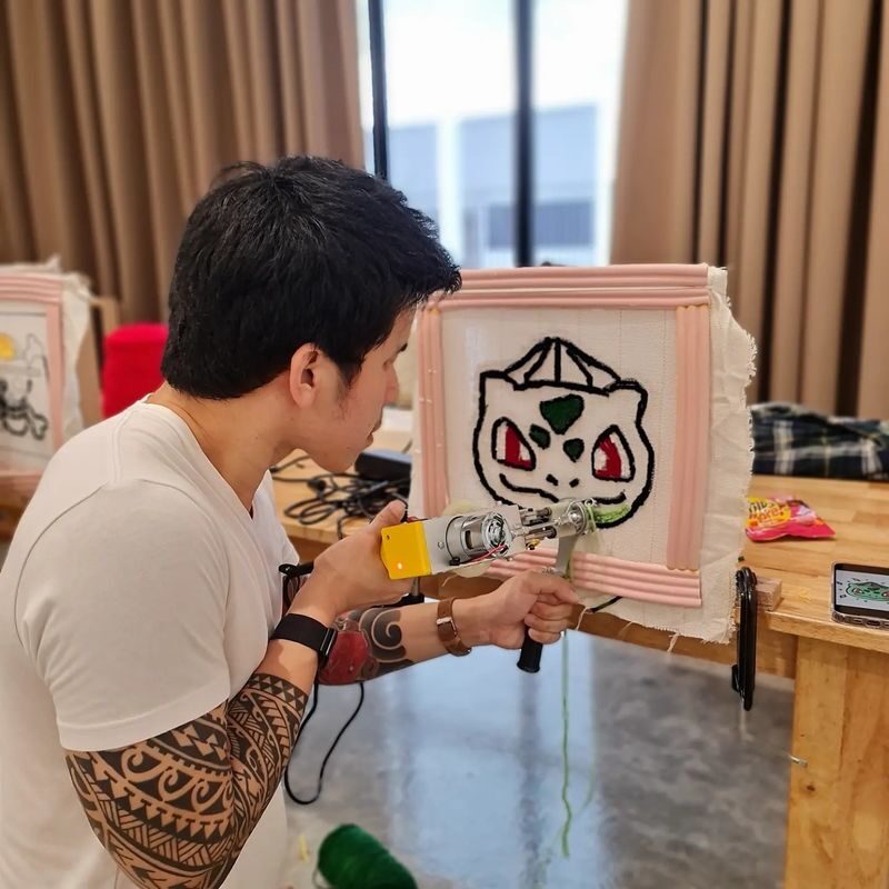 Rug Tufting or Neon Lights Workshop by Tuft Space in Selangor - How the workshop experience is set up