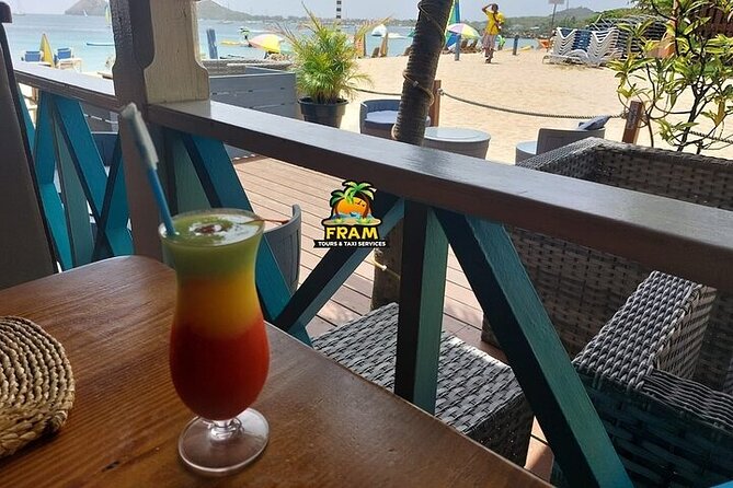 Saint Lucia Beach Round Trip Transfer Cruise Ship Passengers Complimentary Drink - Service Details