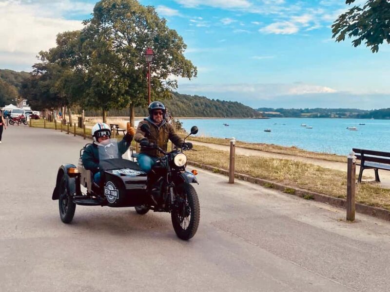Saint Suliac from Saint Malo in a vintage sidecar with driver - An Authentic and Nostalgic Way to See Brittany