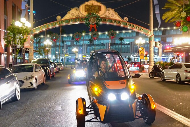 San Diego Holiday Lights Talking GoCar Tour - GoCar and Safety Gear
