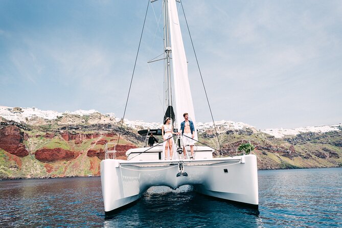 Santorini: All-Inclusive Classic Semi-Private Catamaran Cruise - Pricing and Guarantee