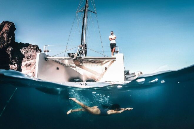 Santorini: All-Inclusive Private Catamaran Cruise - Full Description