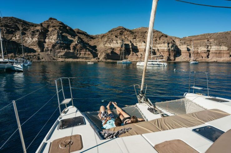 Santorini: Catamaran Caldera Cruise With Meal and Drinks - Sailing Experience