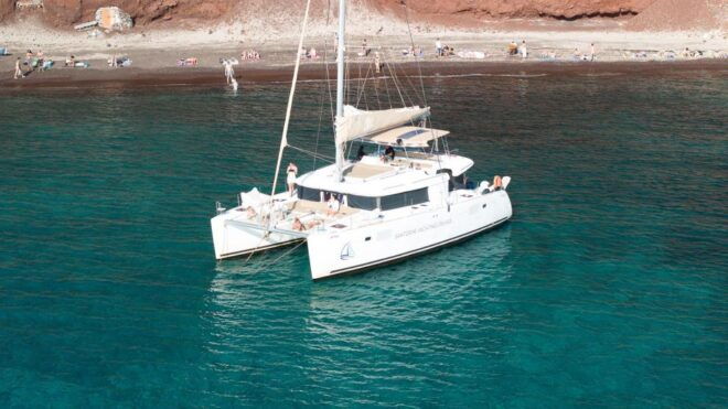 Santorini Catamaran Day Cruise: Lunch, Drinks and Transfers - Tour Highlights