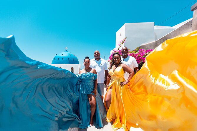 Santorini Couples Flying Dress Private Photo Shoot - Package Details
