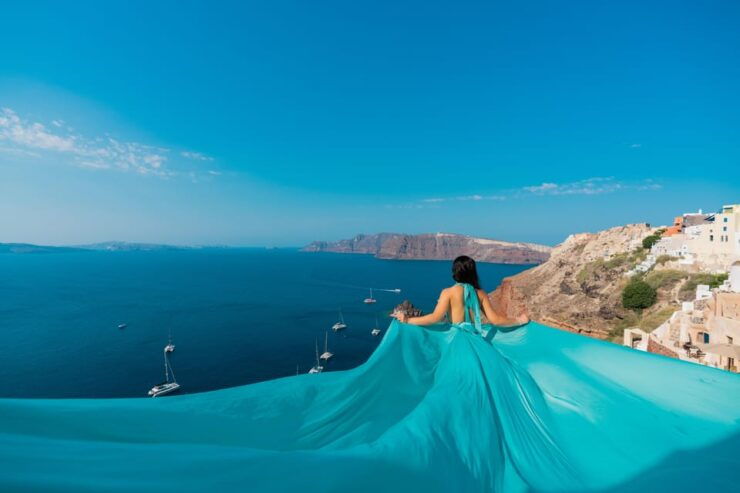 Santorini Flying Dress Photo - Good To Know