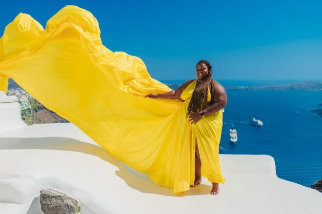 Santorini Flying Dress Photo - Dress Rental Options