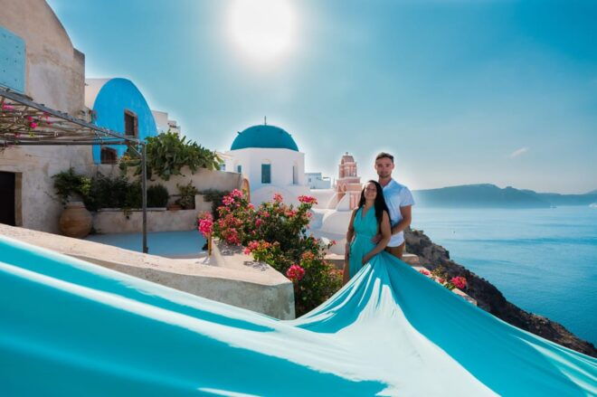 Santorini Flying Dress Photo - Assistance Services