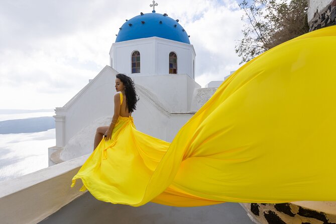 Santorini Flying Dress Photo Shoot With Professional Photographer - The Sum Up