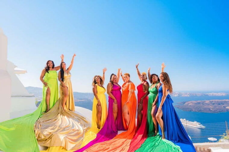 Santorini Flying Dress Photoshoot - Who Would Love This Experience?
