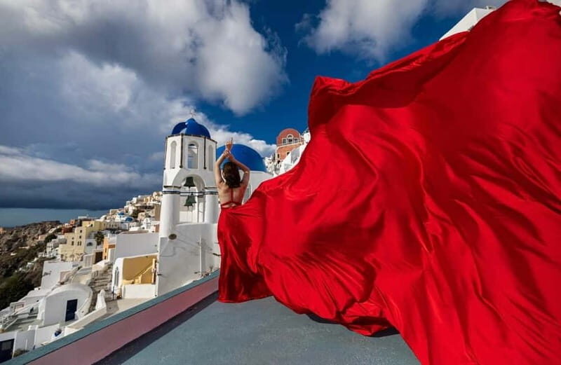 Santorini: Flying Dress Photoshoot **Dress Included** - The Experience: Pros and Cons