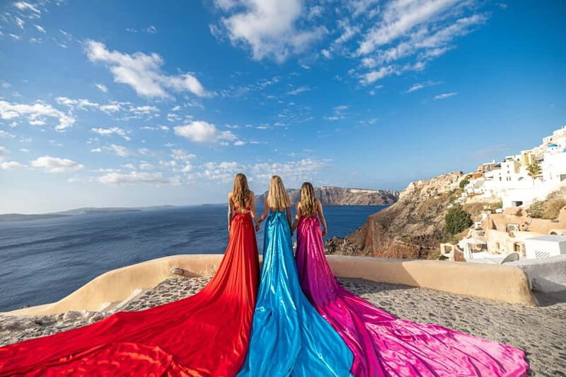 Santorini: Flying Dress Photoshoot **Dress Included** - Pricing and Value