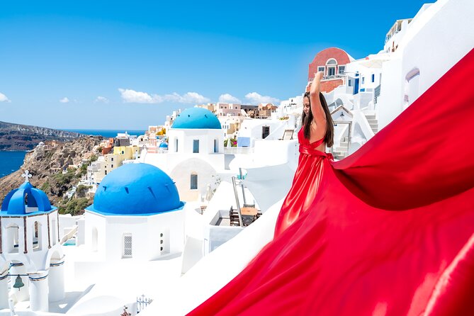 Santorini Flying Dress Photoshoot for 4 Guests - What to Expect During the Photoshoot
