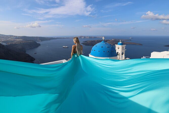 Santorini Flying Dress Photoshoot Private Tour & Photos - The Sum Up