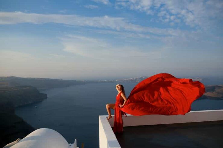 Santorini: Flying Dress Photoshoot With Caldera Backdrop - Good To Know