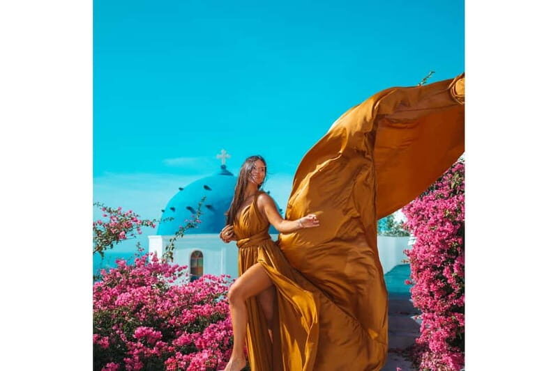 Santorini: Flying Dress Photoshoot with Edited Photos - The Sum Up