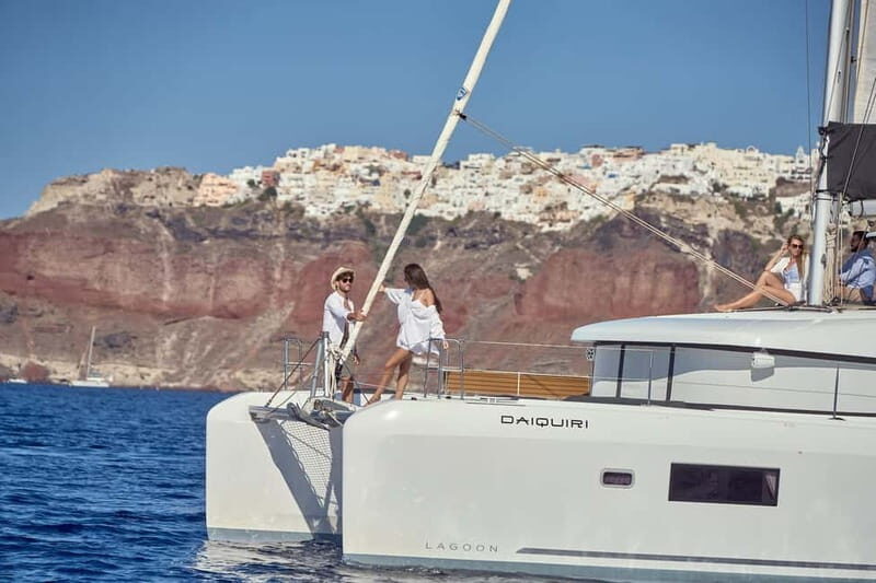 Santorini: Full Day Catamaran Cruise with BBQ & Drinks - Gourmet Greek BBQ Under the Sun  