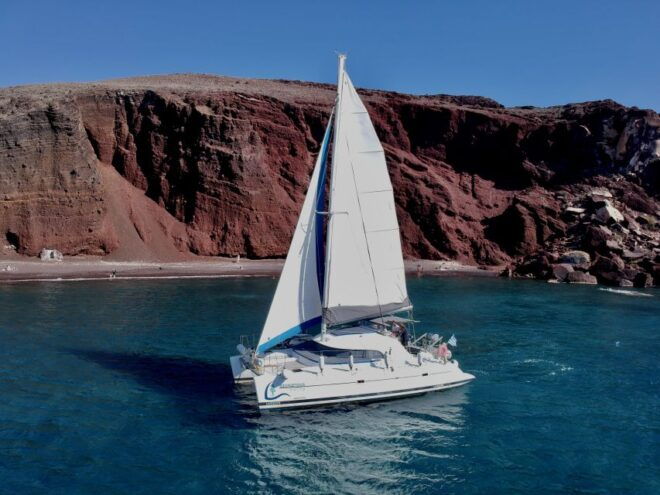 Santorini: Full Day Catamaran Excursion With Food & Drinks - Benefits and Features