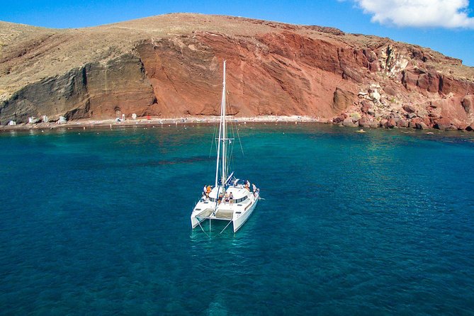 Santorini Half Day Catamaran Private Cruise Incl. Meal, Drinks & Free Transport - Pricing and Booking Details