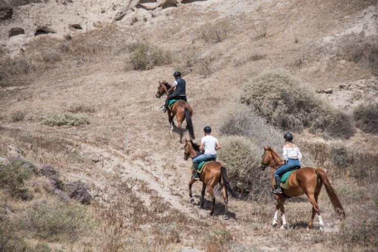 Santorini: Horse Riding Trip to Black Sandy Beach - Experience